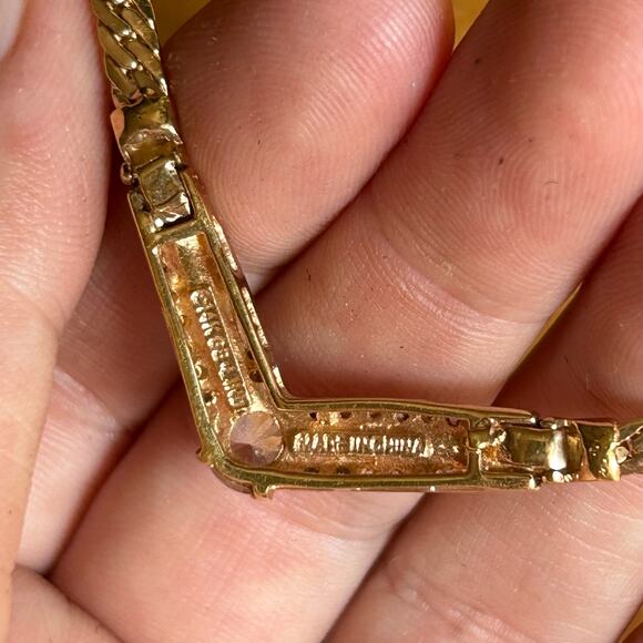 Vintage 14 K GE gold Lind necklace with cubic zirconia - Picture 4 of 5